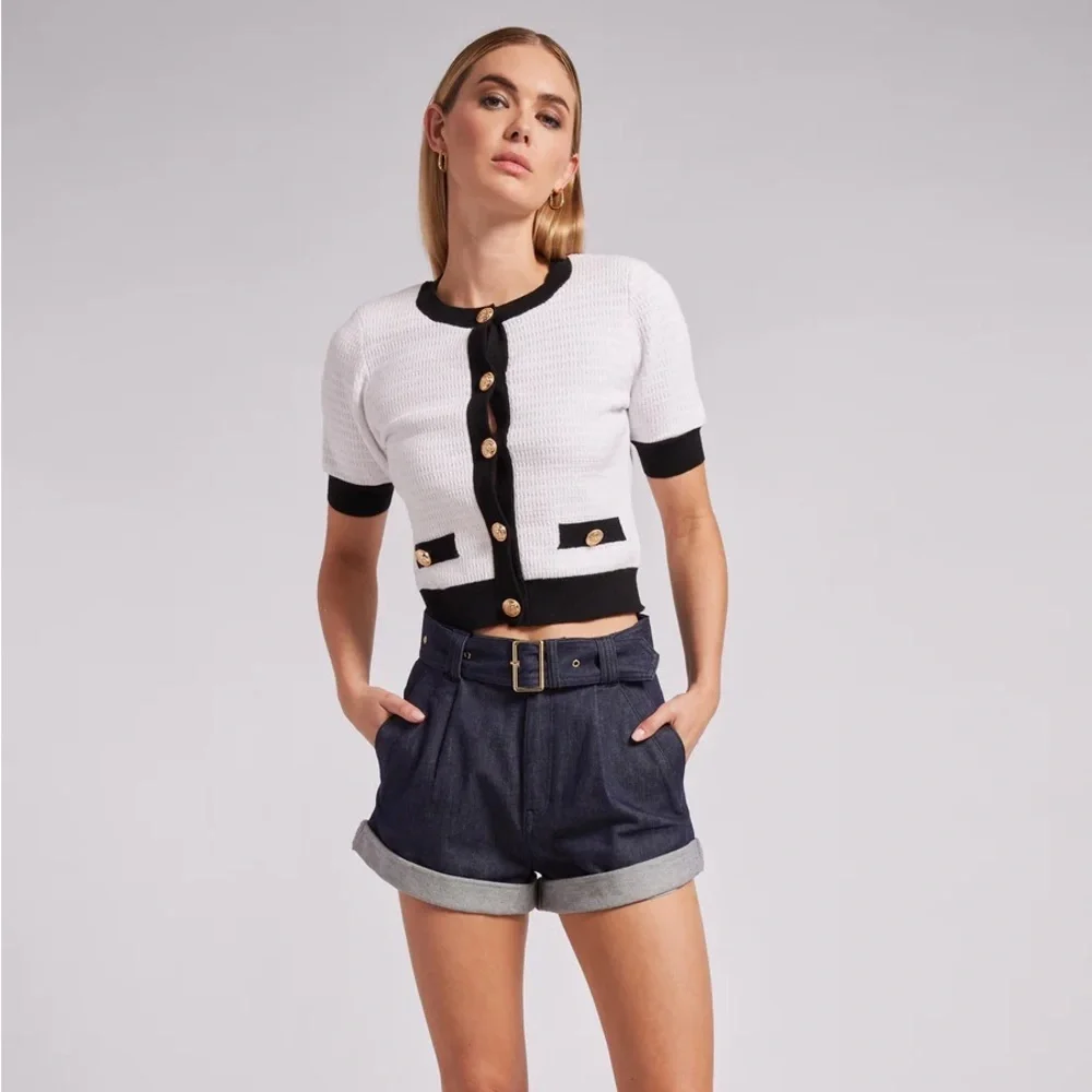 Generation Love Erina Sheen Denim Cuffed Shorts